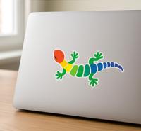 Laptop sticker kleurrijke hagedis