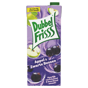 DubbelFrisss Appel & Zwarte Bessen 1, 5L Aanbieding bij Jumbo |  2 pakken a 1.5 liter