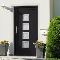 Voordeur 98x190 cm PVC antracietkleurig