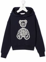 Palm Angels Kids hoodie brodé à motif cachemire - Bleu