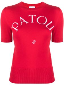 Patou hot en maille à logo intarsia - Rouge