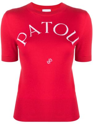Patou hot en maille à logo intarsia - Rouge