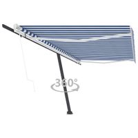 VidaXL Luifel vrijstaand automatisch 500x300 cm blauw en wit