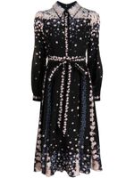 ERDEM robe mi-longue Fabiola à fleurs - Noir