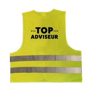 Top adviseur personeel vestje / hesje geel met reflecterende strepen voor volwassenen