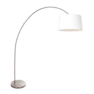 Steinhauer BooglampSolva metaal met grote kap wit - 3917ST