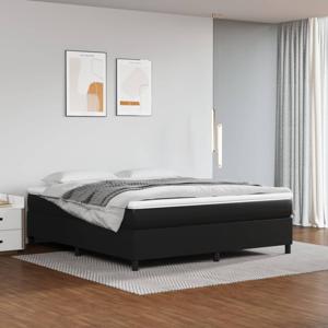 Boxspring met matras kunstleer zwart 160x200 cm SKU: V3144614