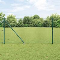VidaXL Hek met paal groen 1 x 10 m staal en pvc