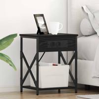 Nachtkastje met Oplaadstation 2 pcs Zwart eiken 41 x 31 x 51 cm