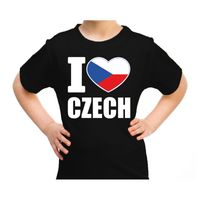 I love Czech t-shirt Tsjechie zwart voor kids - thumbnail