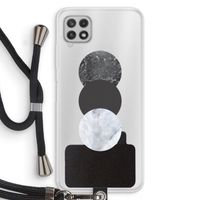 Marmeren cirkels: Samsung Galaxy A22 4G Transparant Hoesje met koord