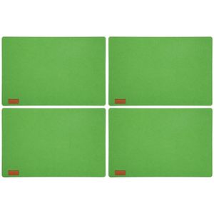 8x stuks rechthoekige placemats met ronde hoeken polyester groen 30 x 45 cm