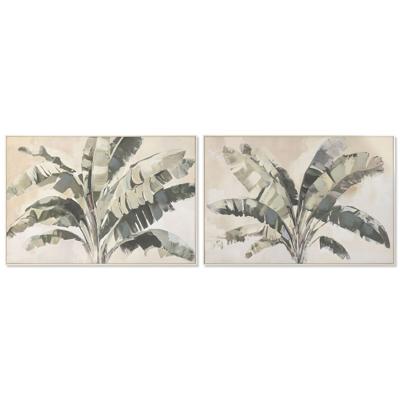 Canvas Home ESPRIT Bruin Groen Palmen Tropisch 122,5 x 3,5 x 82,5 cm (2 Stuks)