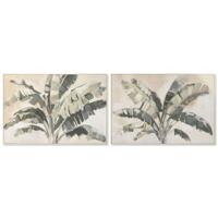 Canvas Home ESPRIT Bruin Groen Palmen Tropisch 122,5 x 3,5 x 82,5 cm (2 Stuks)
