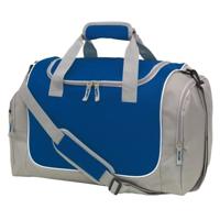 Sporttas/reistas met schoenenvak - 38 liter - grijs/blauw - 48 x 30 x 27 cm - Weekendtas - thumbnail