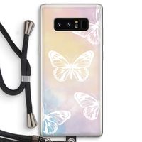 White butterfly: Samsung Galaxy Note 8 Transparant Hoesje met koord