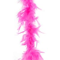 Carnaval verkleed veren Boa kleur fluor fuchsia roze 2 meter - thumbnail