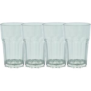 Set van 4x stuks onbreekbare kunststof camping drinkglazen/waterglazen 285 ml