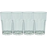 Set van 4x stuks onbreekbare kunststof camping drinkglazen/waterglazen 285 ml