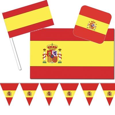 Feestartikelen Spanje versiering pakket - Spanje landen thema decoratie - Spaanse vlag