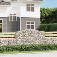 VidaXL Schanskorven 3 st gewelfd 200x50x120/140 cm ijzer - thumbnail