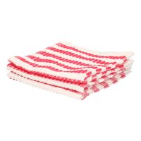 12x Stuks rood/witte badstoffen vaatdoeken / dweiltjes - Vaatdoekjes - thumbnail