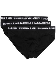 Karl Lagerfeld lot de trois boxers à taille à logo - Noir