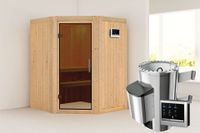 Karibu | Nanja Sauna | Antracietglas | Biokachel 3,6 kW Externe Bediening - thumbnail