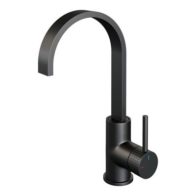 BRAUER Stripe Hoge Opbouw Wastafelmengkraan - draaibare platte uitloop - model A - mat zwart 5-S-003-S5