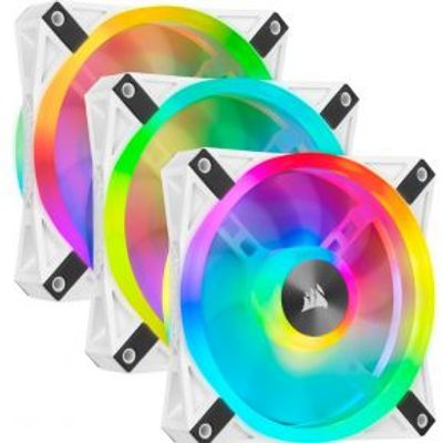 Corsair Casefan iCUE QL120 RGB PWM White Triple Fan with Lighting Node CORE