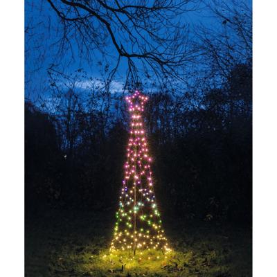Vlaggenmast verlichte kerstboom - 236 led lampjes - D70 x H200 cm - colour changing