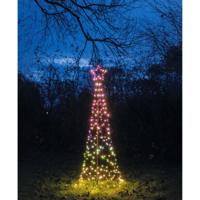 Vlaggenmast verlichte kerstboom - 236 led lampjes - D70 x H200 cm - colour changing