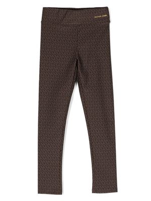 Michael Kors Kids legging à logo imprimé - Marron