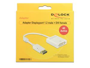 DeLOCK 62600 video kabel adapter 0,2 m DisplayPort 1.2 DVI-I 24+5 Wit