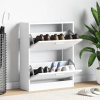 VidaXL Schoenenkast met 2 vakken hout wit