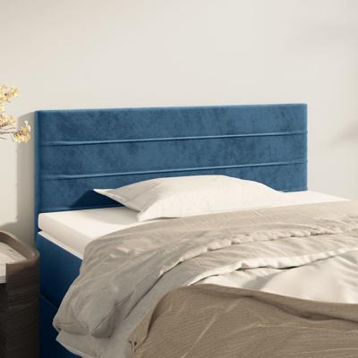 Hoofdbord 100x5x78/88 cm fluweel donkerblauw