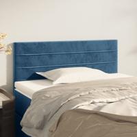 Hoofdbord 100x5x78/88 cm fluweel donkerblauw