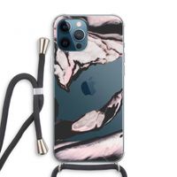 Roze stroom: iPhone 12 Pro Transparant Hoesje met koord