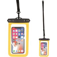 Set van 2x stuks Bellatio Design waterdicht telefoonhoesje voor alle telefoons tot 6 inch geel - Telefoonhoesjes - thumbnail