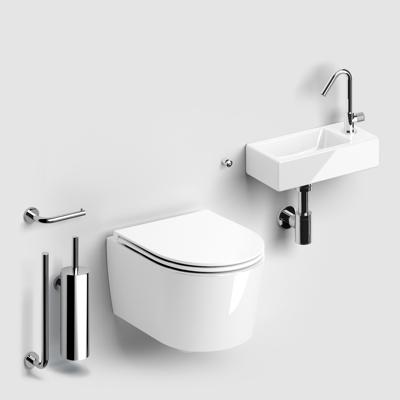 Toilet met fontein en Accessoires Clou InBe Glanzend Wit Clou