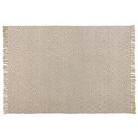 Beliani-POZANTI-Laagpolig vloerkleed-Beige-140 x 200 cm-Katoen