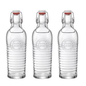 Bormioli Rocco beugelfles/weckfles - Set van 5x stuks - transparant - met beugeldop - 1200 ml