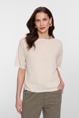 Geisha Pullover Lurex S/sl 64089-70 Trui Korte Mouw 720 Sand/gold