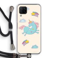 Vliegende eenhoorn: Huawei P40 Lite Transparant Hoesje met koord