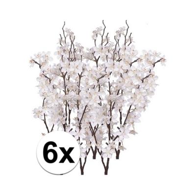 Witte appelbloesem - 6x - kunstbloem/tak - 57 bloemetjes - 84 cm
