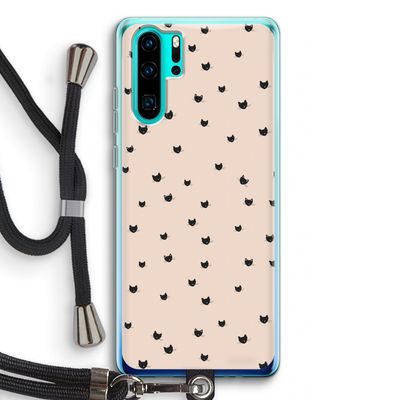 Kleine kattenkopjes: Huawei P30 Pro Transparant Hoesje met koord