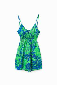 Korte tropische jurk met cut-outs - GREEN - XL