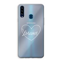 Forever heart pastel: Samsung Galaxy A20s Transparant Hoesje