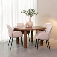 LABEL51 Ronde Eettafel 'Elly' Mangohout, 140cm, kleur Naturel