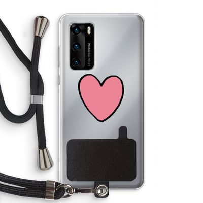 Hartje: Huawei P40 Transparant Hoesje met koord